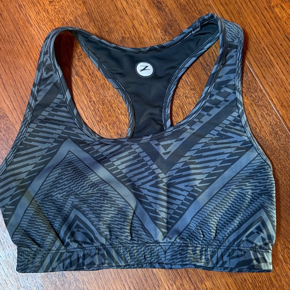 Zoot Charcoal Geometric Racerback Bra